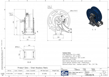 Enrouleurs de tuyaux OpenReel 913