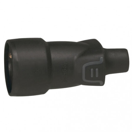 PROLONGATEUR CAOUTCHOUC 2P+T 10/16A CAOUT.NOIR