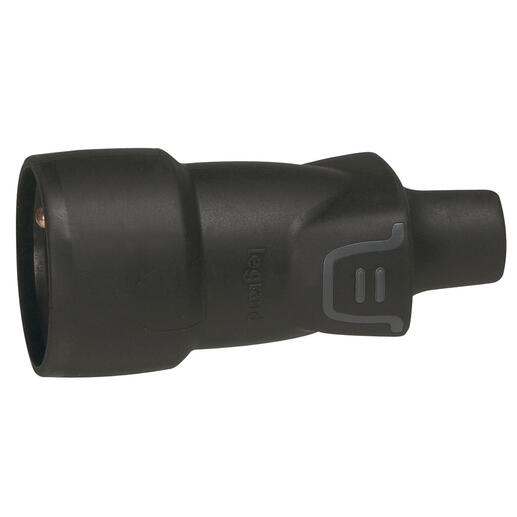 PROLONGATEUR CAOUTCHOUC 2P+T 10/16A CAOUT.NOIR