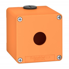 Boite métal vide orange - M20 x2 - 1 trou 22 mm - 80x80x77 mm - UL cULus