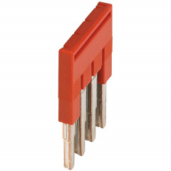 Pont enfichable - 4points - pour bornes 2,5mm² - rouge