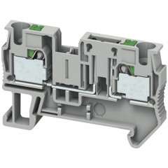 Borne push-in - sectionn. avec connecteurs fonctionnels - 2 points - 4mm² - gris