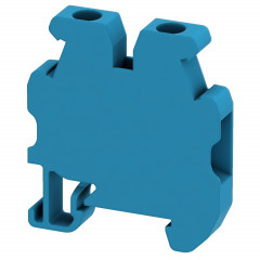 Borne à vis mini - pour rail DIN 15mm - Pasant - 2 points - 2,5mm² - bleu