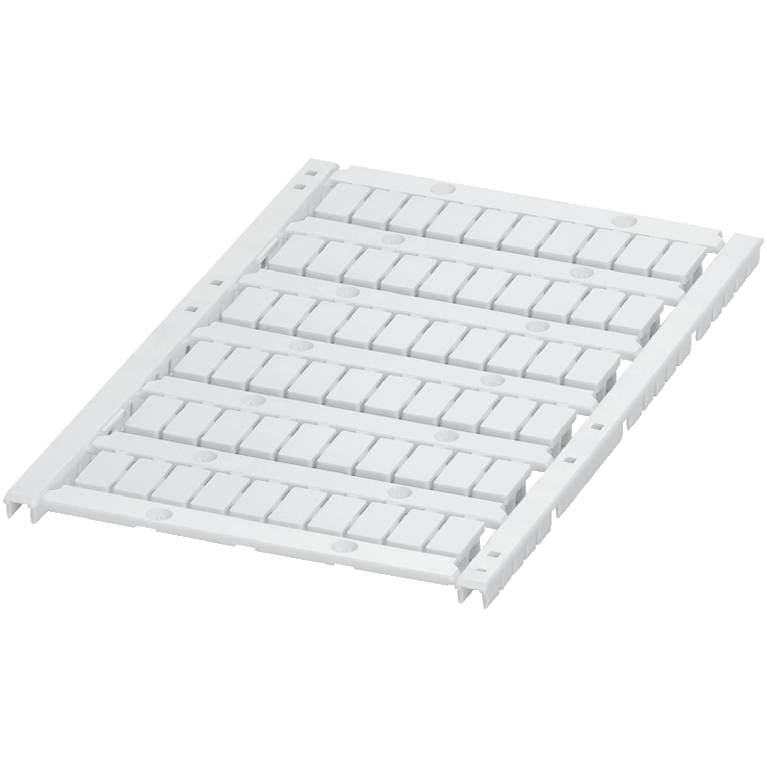 Carte avec 60 repères pour bornes AB1 6mm - 6 barrettes - vierge - blanc