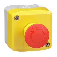 Harmony - boite arrêt d'urgence jaune - bouton rouge rotation - 1NO+1NC
