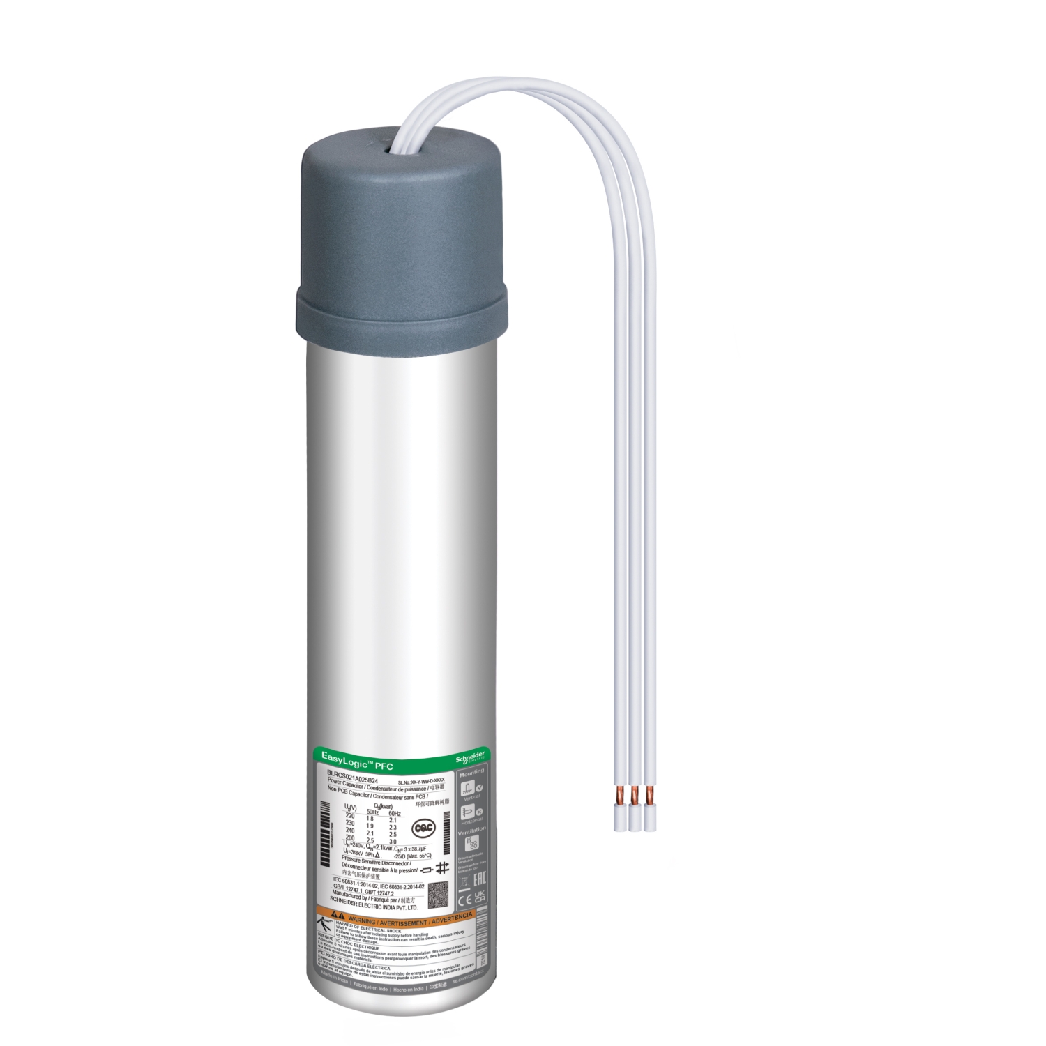 CONDENSATEUR CAN SDY 1.7/ 2KVAR 400V