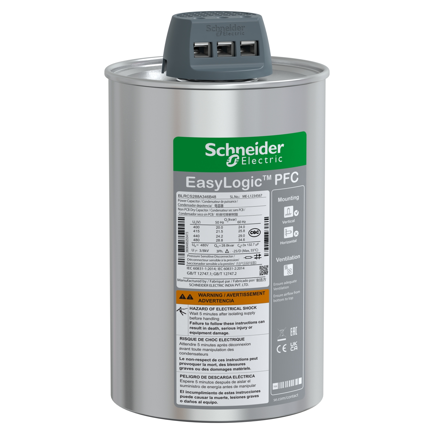 CONDENSATEUR CAN SDY 28.8 /34.6KVAR 480V
