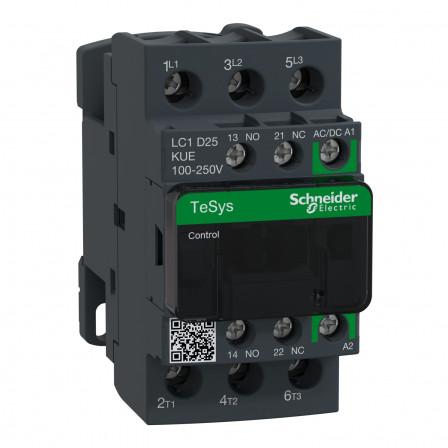 TeSys D - contacteur - 3P(3 NO) - AC3 - <= 440V 25A - 100 à 250Vca-cc
