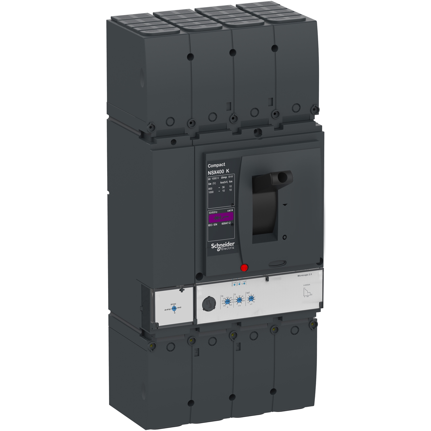 ComPacT NSX400K - Disjoncteur - MicroLogic 2.3 250A - 4P4D - 10kA - montage fixe