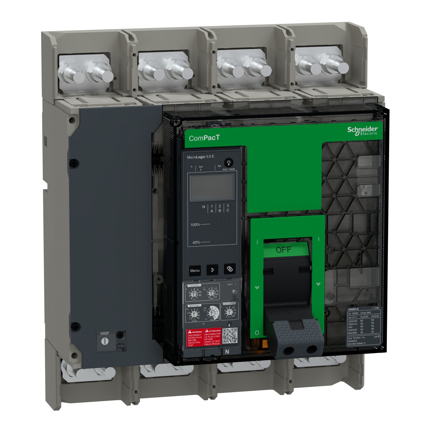 ComPacT NS800N - disjoncteur - MicroLogic 5.E 800A - 4P - 50kA - fixe - manuel