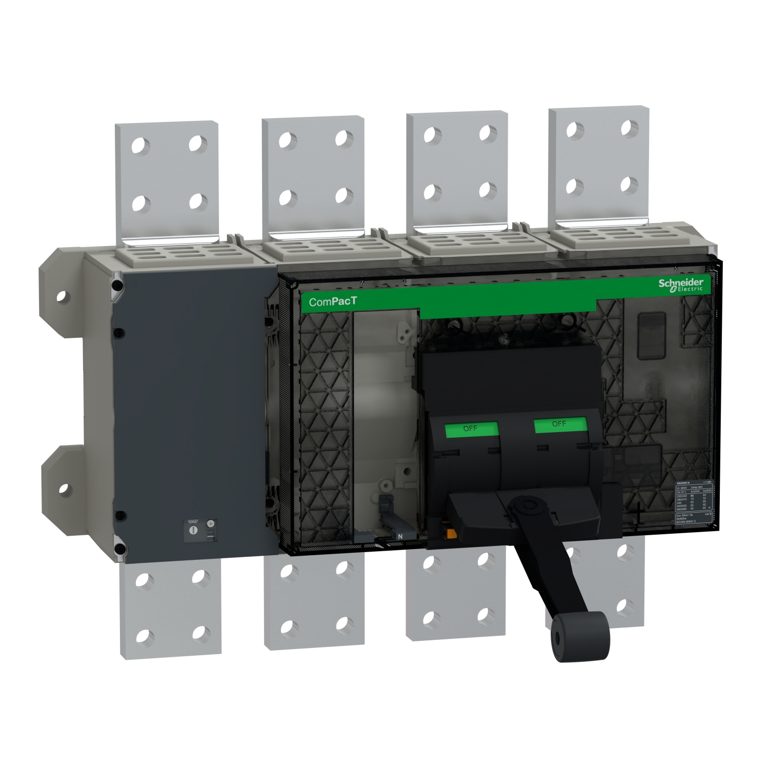 ComPacT NS3200N - bloc coupure ss déclencheur - 3200A - 4P - 70kA - fixe manuel