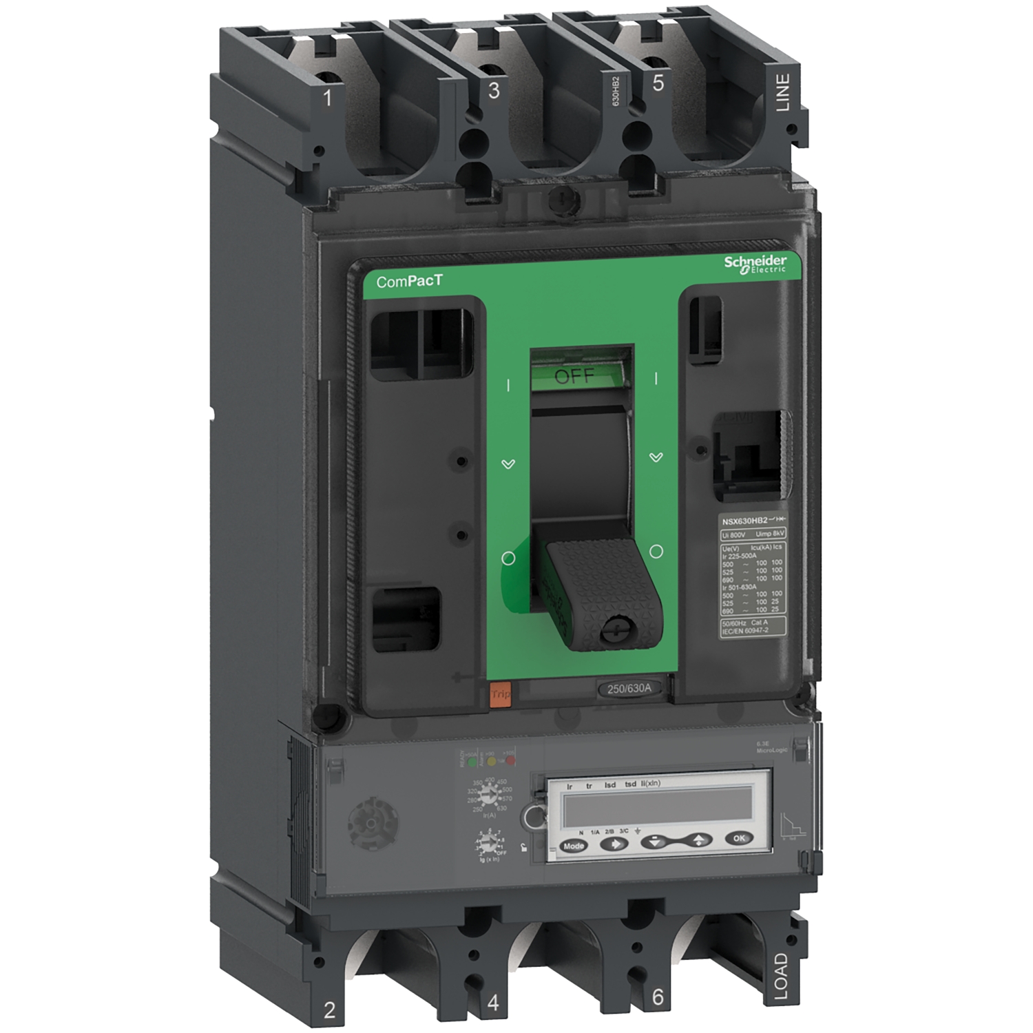 ComPacT NSX400HB1 - Disjoncteur - MicroLogic 6.3E 400A - 3P3D - 75kA - fixe