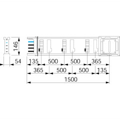 Canalis KSA - élément droit 250A - 1,5m - 6 fenêtres