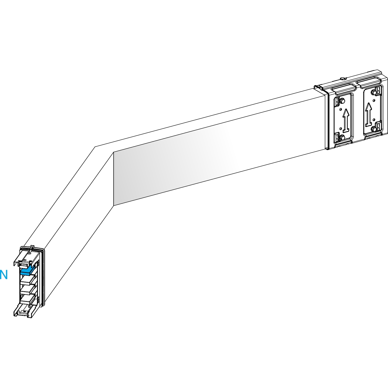 Canalis KSA - Coude spé. Horiz. 250A - 95° à 175° - côtés 250 à 750mm