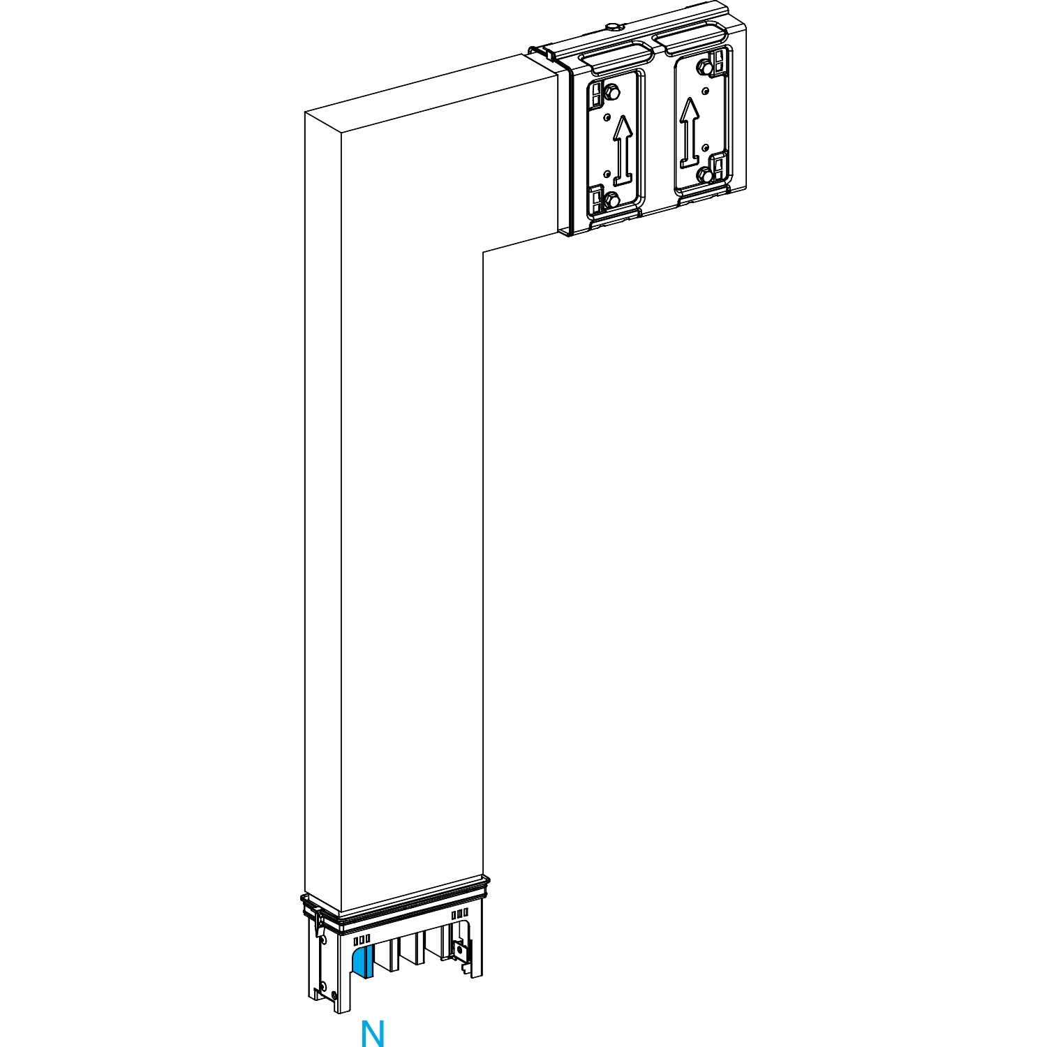 Canalis KSA - coude spécial 250A montage vers bas - A=250mm-B=250-750mm