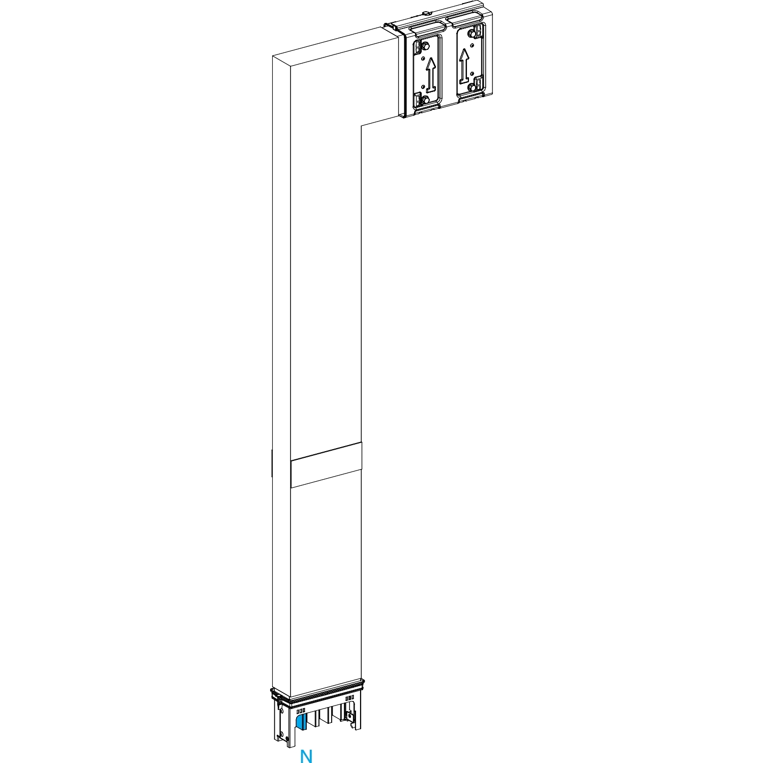 Canalis KSA - coude spéc. coupe feu 250A montage bas - A=250mm-B=700-1200mm