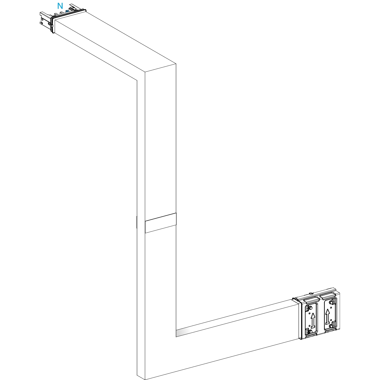 Canalis KSA - coude multiple coupe feu 250A - 3 côtés ajustables 250-750mm