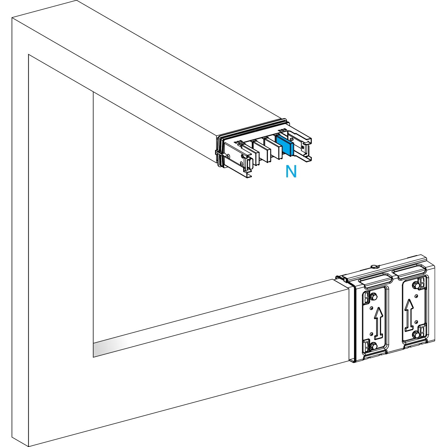 Canalis KSA - coude multiple 250A - 3 côtés ajustables 250-750mm