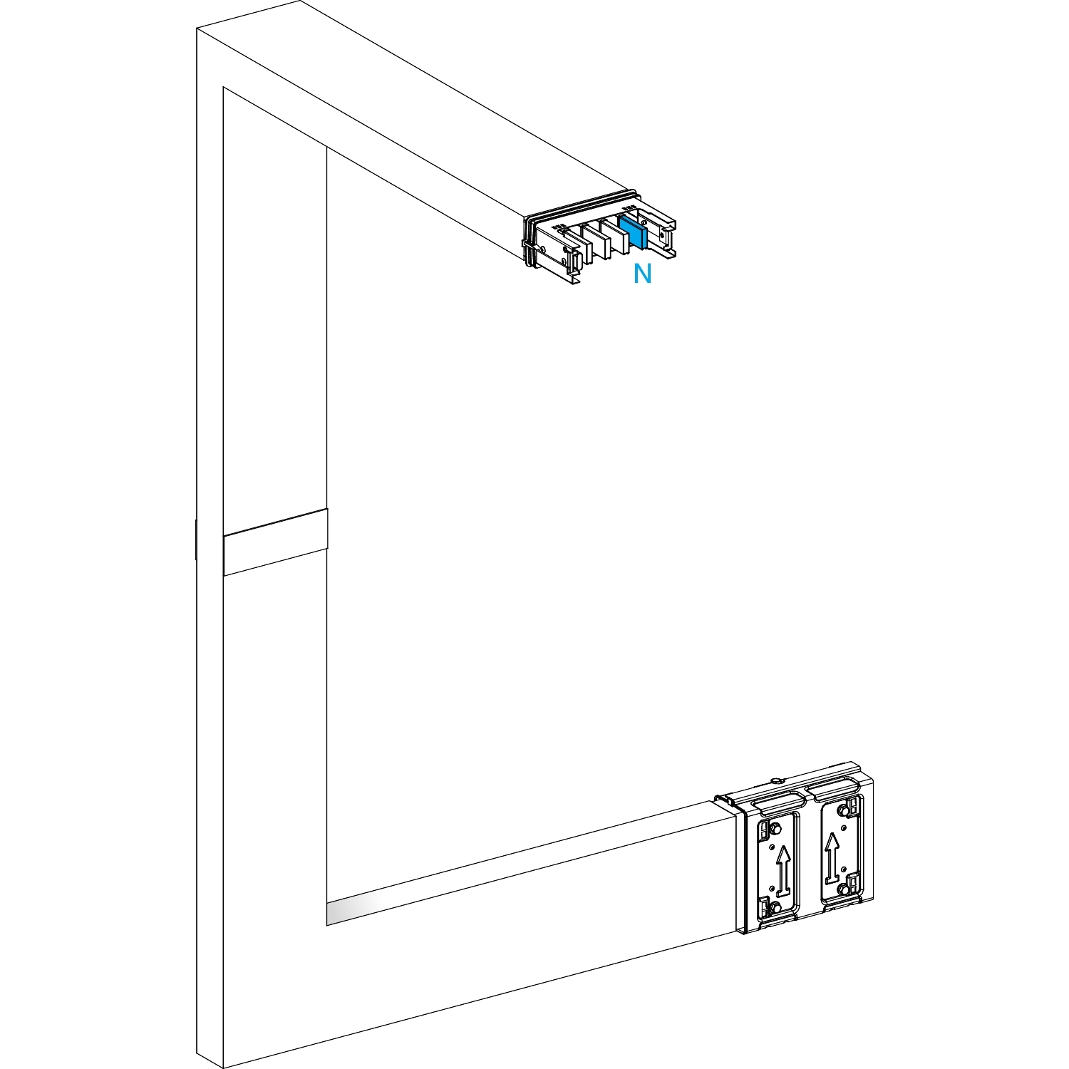 Canalis KSA - coude mult. coupe feu 250A - 3 côtés ajust. 250-750 ou 700-1200mm