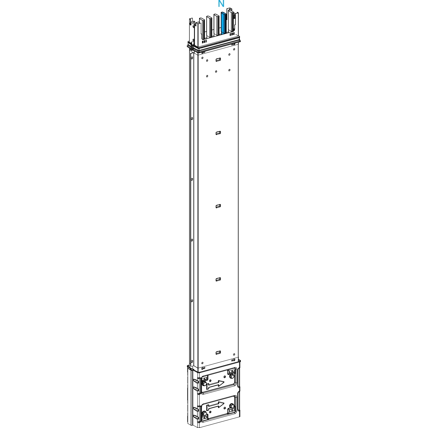 Canalis KSA - élément spécial droit vertic. 250 A - 500-1900 mm - 0 fenêtre