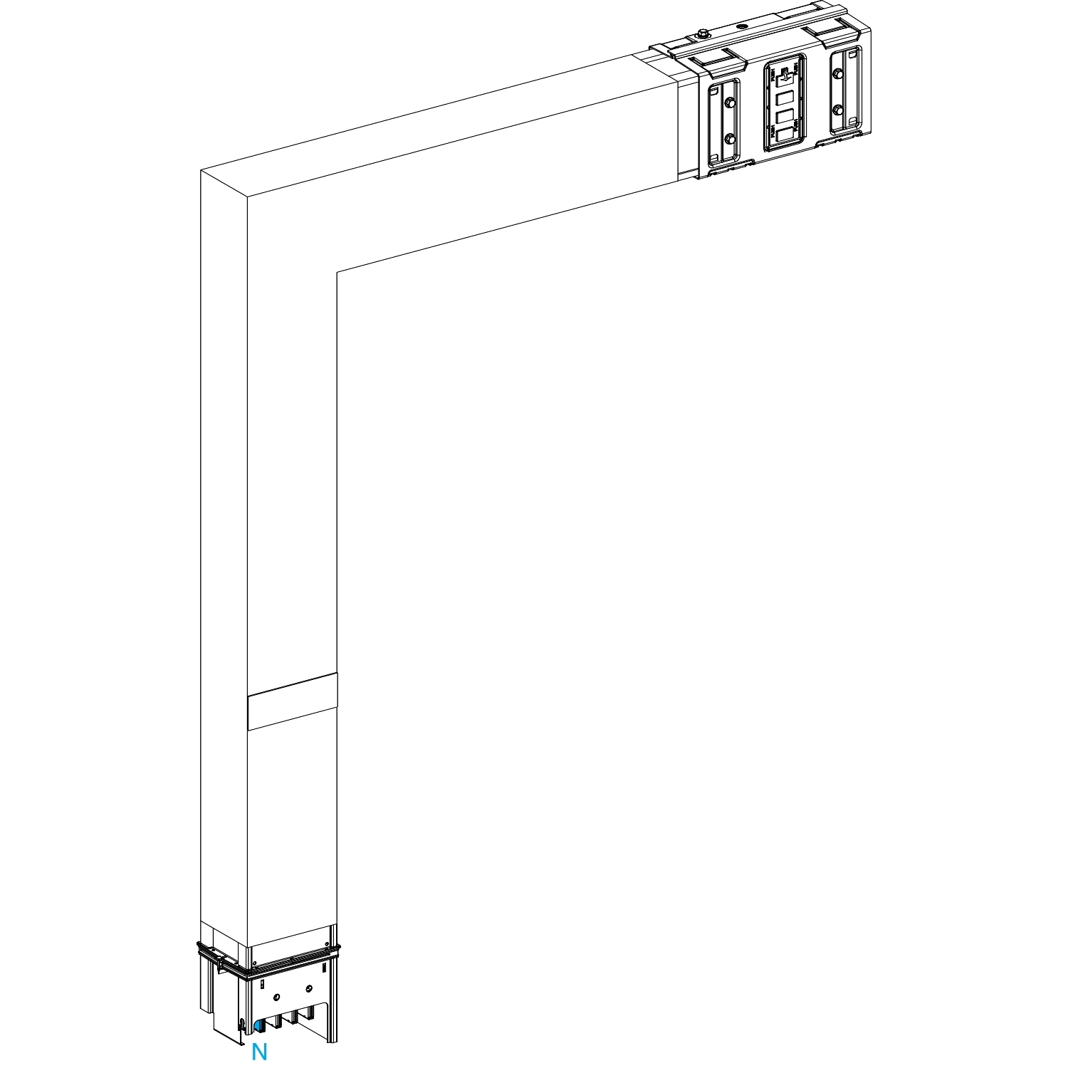 Canalis KSA - coude spé. coupe feu 1000A mont bas-2x ajust.300-800 ou 700-1200mm