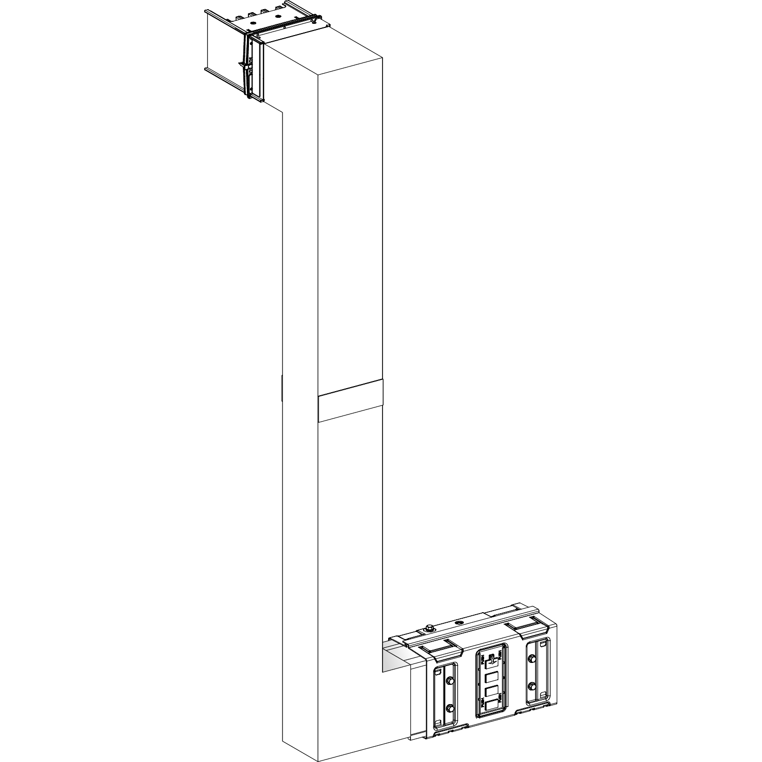 Canalis KSA - coude mult coupe feu 1000A-vers haut & droite-A&C=300mm-B=700-1200