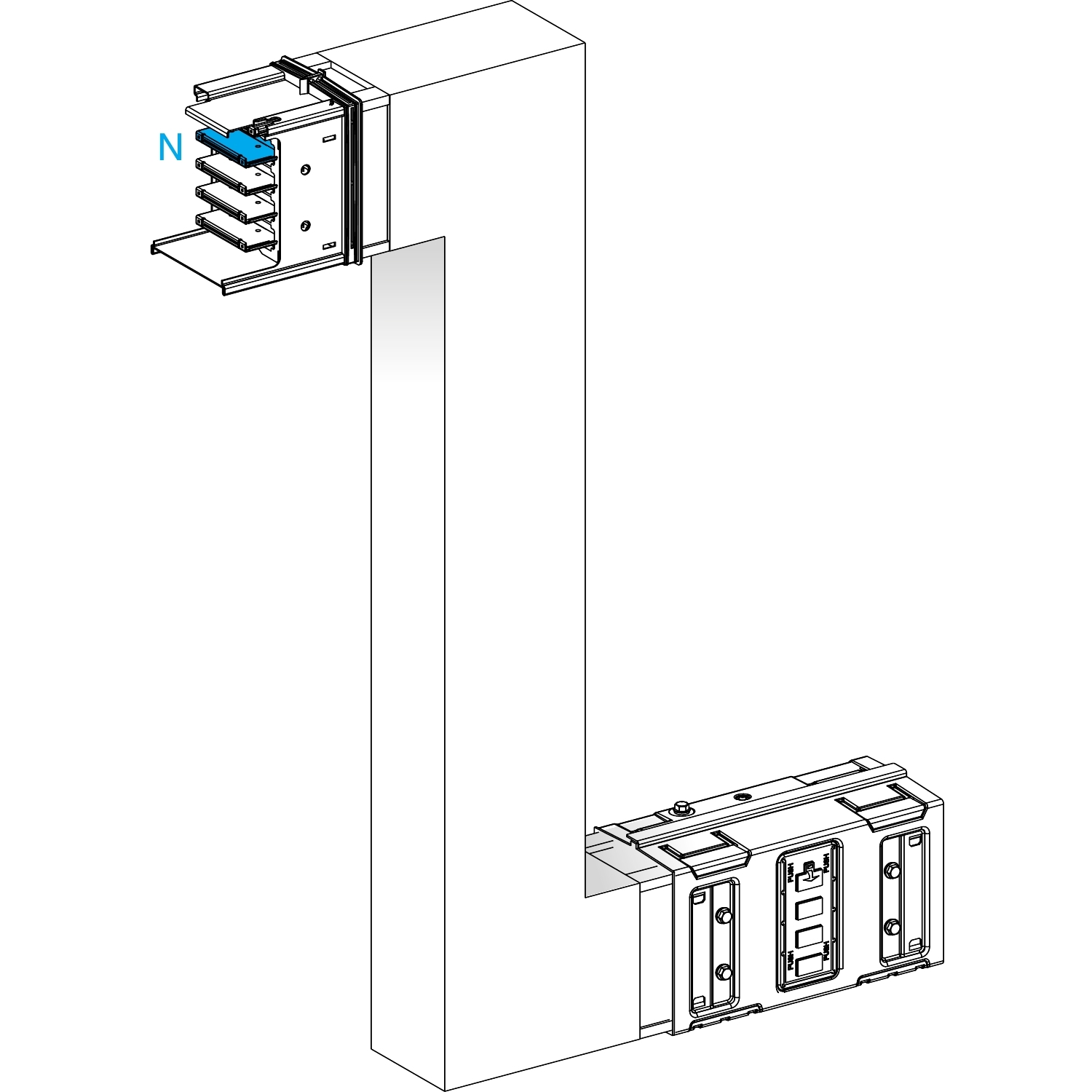 Canalis KSA - Zed vertical 1000A - A&C=300mm - B=300-800mm
