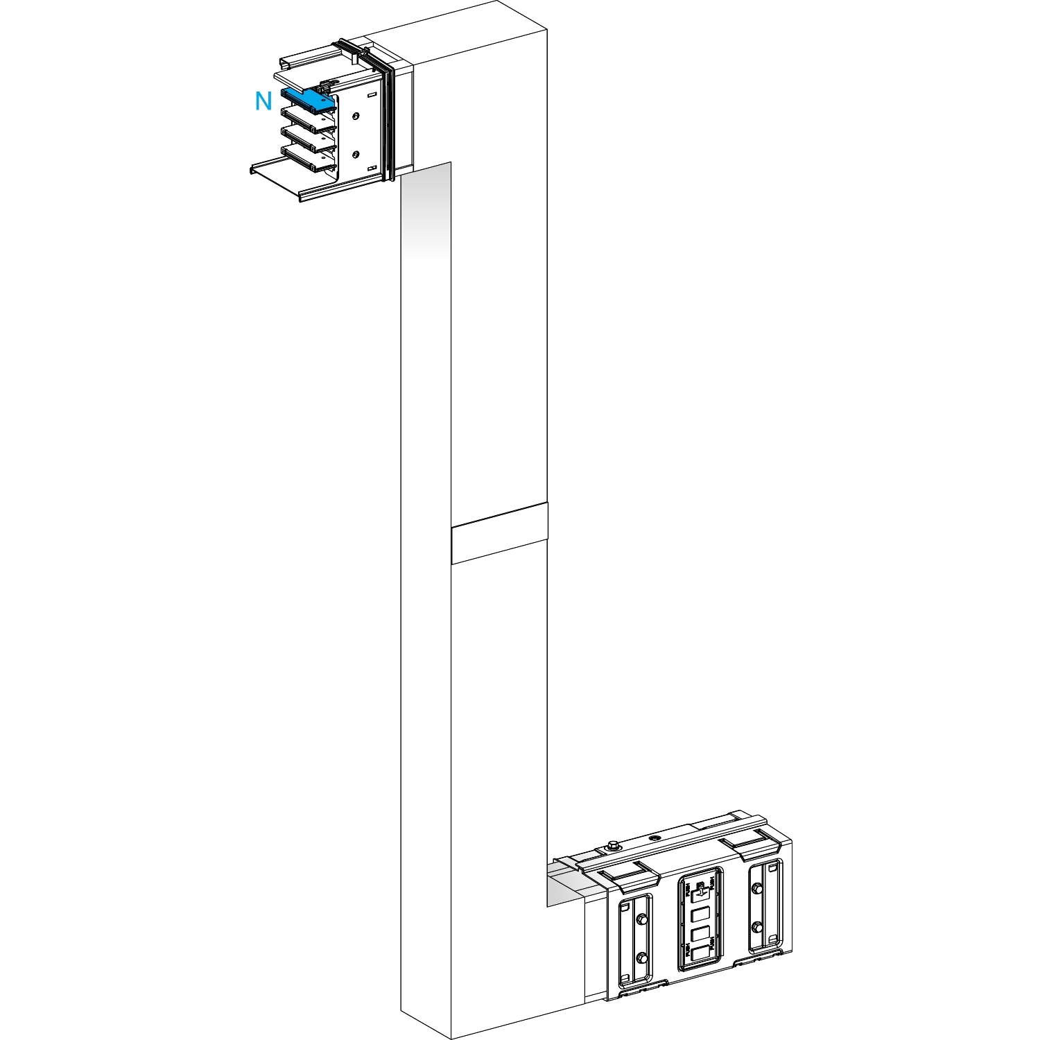 Canalis KSA - Zed vertical coupe feu 1000A - A&C=300mm - B=700-1200mm