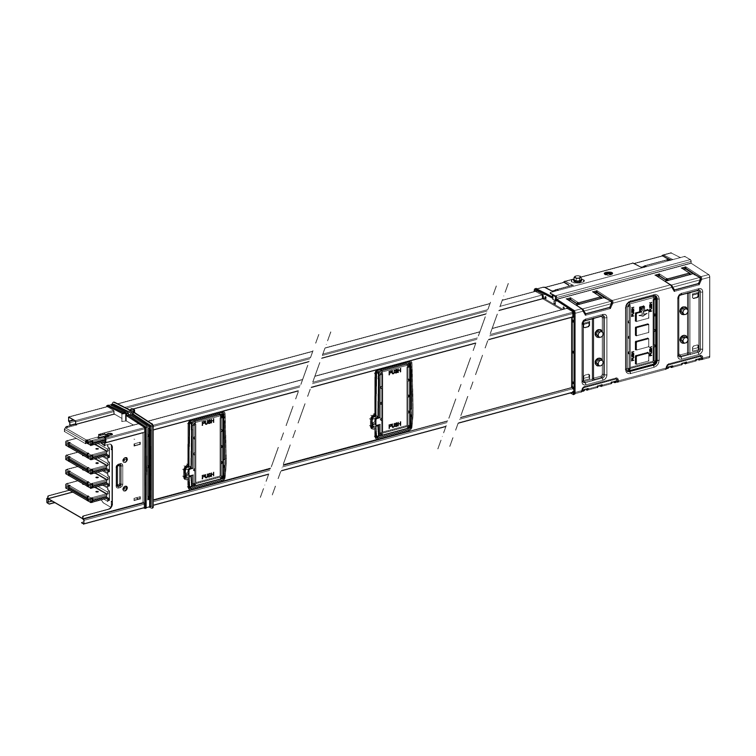 Canalis KSA - tronçon droit 630A - 1.5m - 4 sorties de dérivation
