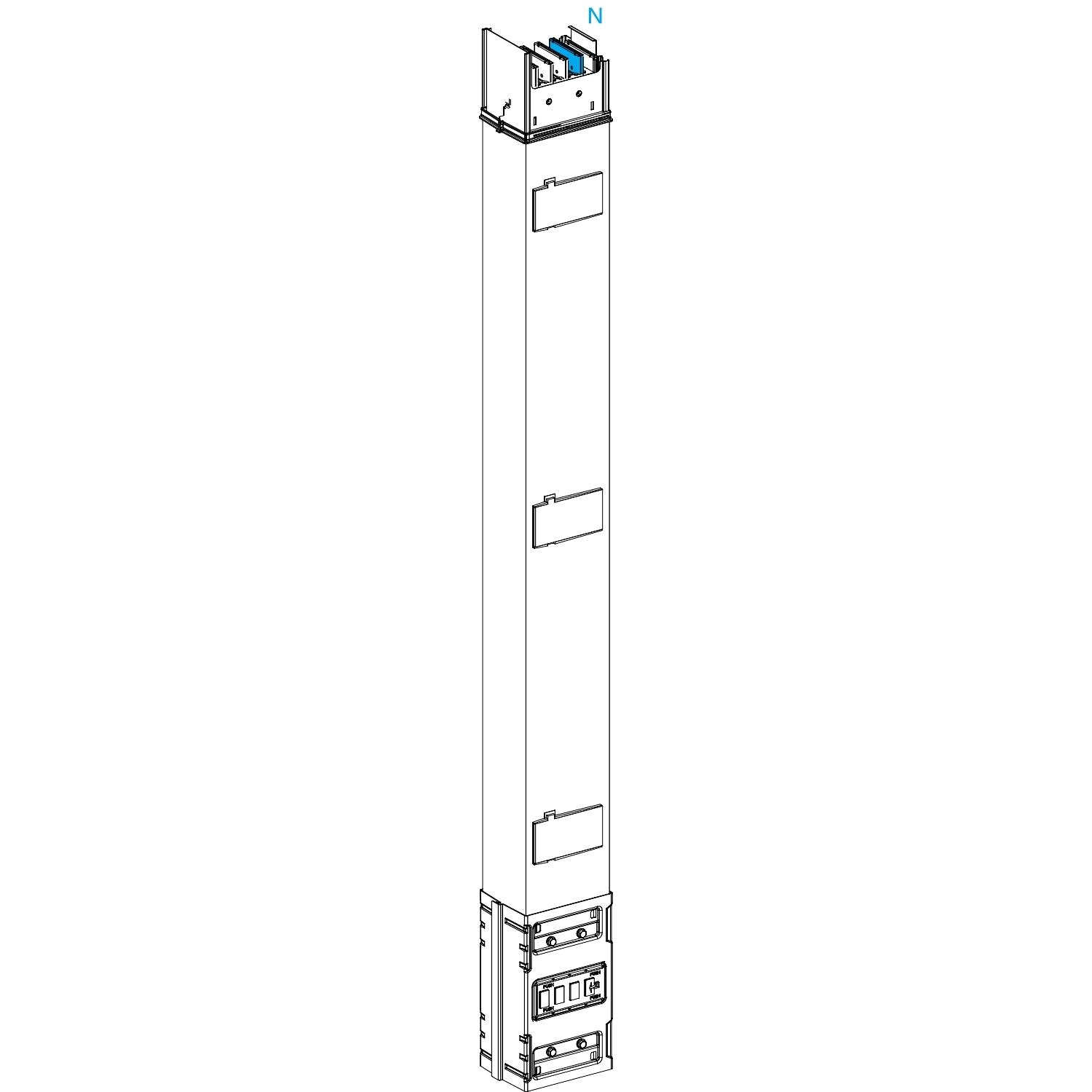 Canalis KSA - élément de distribution - 1,5M - 3 trappes 1000A
