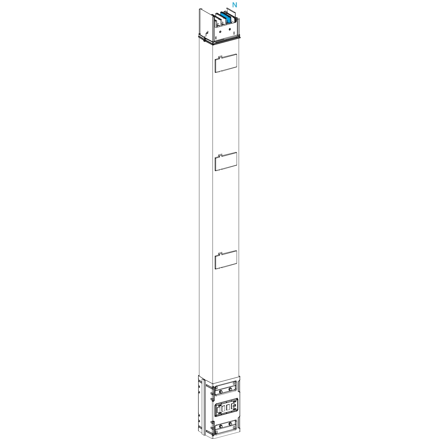 Canalis KSA - colonne montante 1000A - 2 m - 3 trappes de dérivation