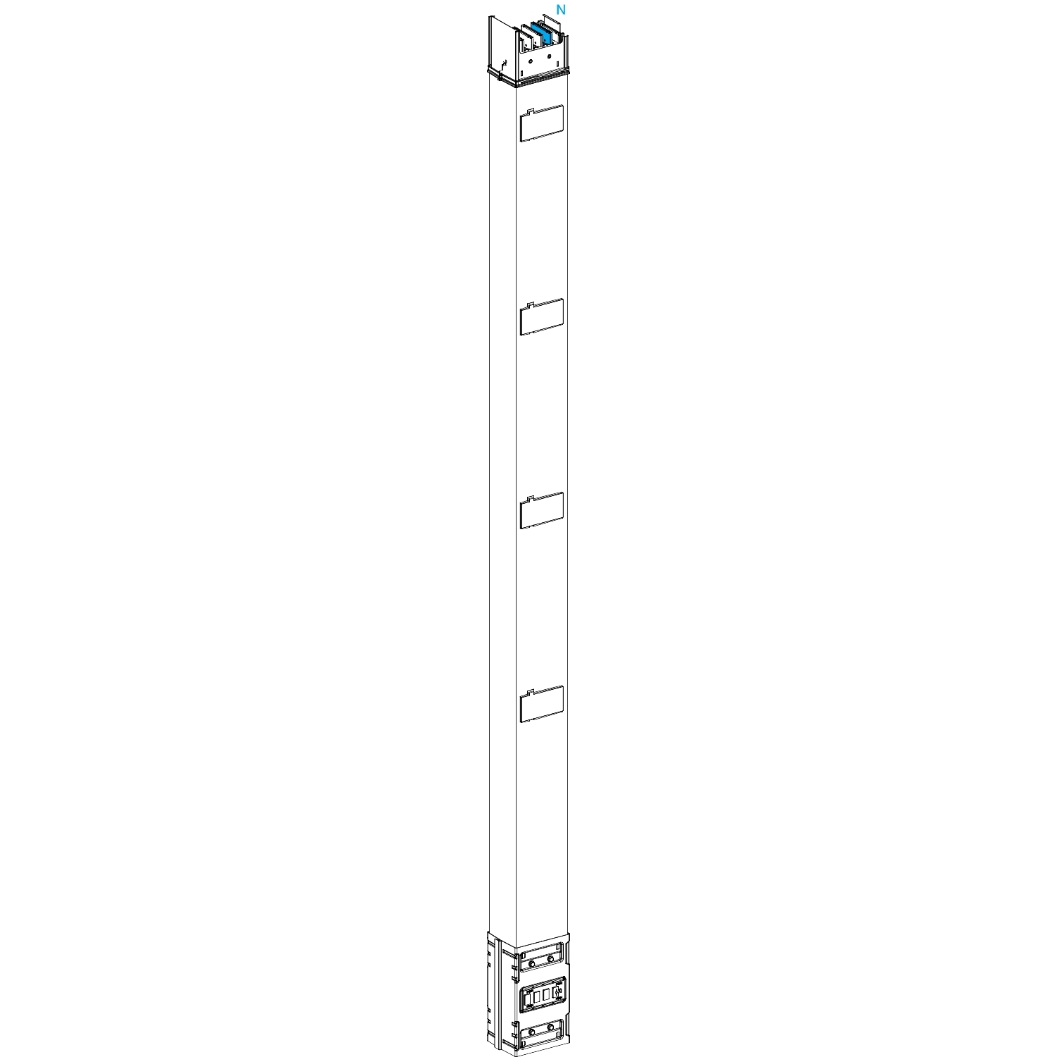 Canalis KSA - colonne montante 1000A - 2.5 m - 4 trappes de dérivation