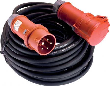 Câble rall. CEE 10m H07RN -F5G6,0, noir 32A