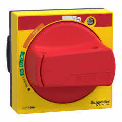 ComPacT NSXm - Powerpact B et TeSys GV4 - poignée rotative rouge/jaune - IP54
