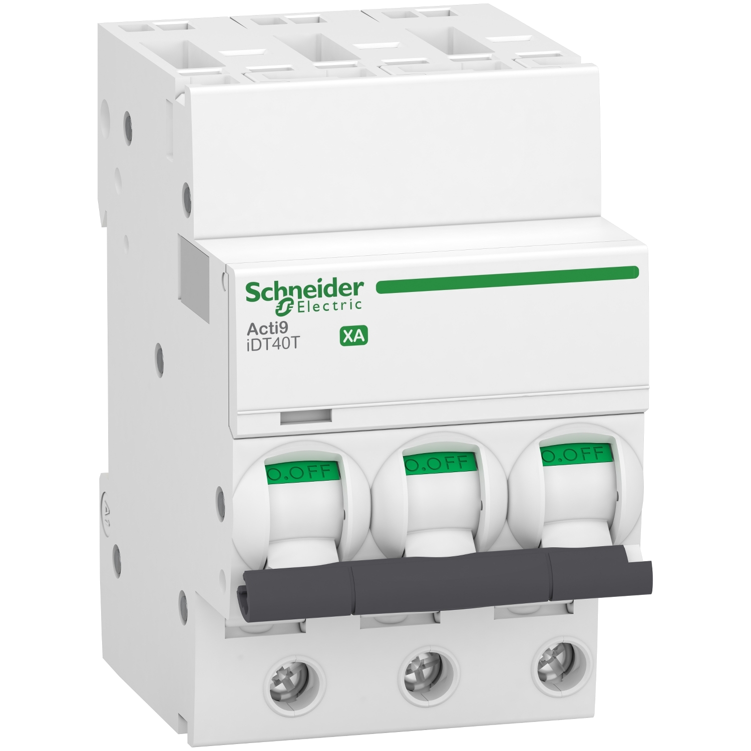 Acti9 iDT40T XA - disjoncteur modulaire - auto/vis - 3P - 10A - courbe C - 6kA