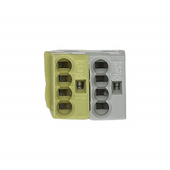 KNX - borne de bus - jaune/blanche - pour câbles rigides Ø0,6…0,8mm - 2x4 bornes