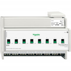 KNX - actionneur de commutation - 8x230V - 16A - à commande manuelle