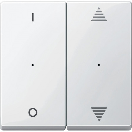 KNX M-Plan - commande double - marquage O/I+double flèche - blanc pol. brill.