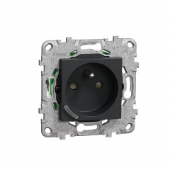 Wiser Unica - Prise 2P+T connectée - 16A  - zigbee - Anthracite