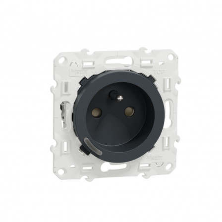 Wiser Odace - Prise 2P+T connectée - 16A  - zigbee - Anthracite