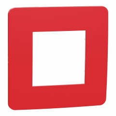 Unica Studio Color - plaque de finition - Rouge cardinal liseré Blanc - 1 poste