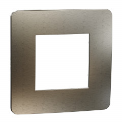Unica Studio Métal N - plaque de finition - Bronze liseré Blanc - 1 poste