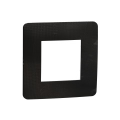 Unica Studio Métal - plaque de finition - Black aluminium liseré Anthracite - 1P