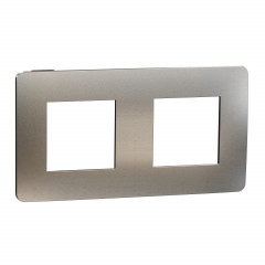 Unica Studio Métal N - plaque de finition - Aluminium liseré Anthracite - 2P