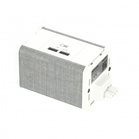 Unica System+ - nourrice précâblée M - USB A+A - blanc/tissu kvadrat