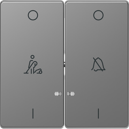 D-Life - enjoliveur pour commande double voyant et picto hotel - acier