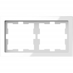 D-Life - cadre de finition - verre - blanc - 2 postes