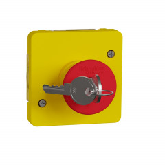 Mureva Styl - Arrêt d'urgence à clé - composable IP55 - IK08 - jaune