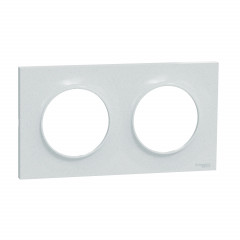 Odace Styl -  plaque - blanc Recyclé -2 postes horizontal/vertical entraxe 71mm