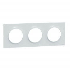 Odace Styl -  plaque - blanc Recyclé -3 postes horizontal/vertical entraxe 71mm